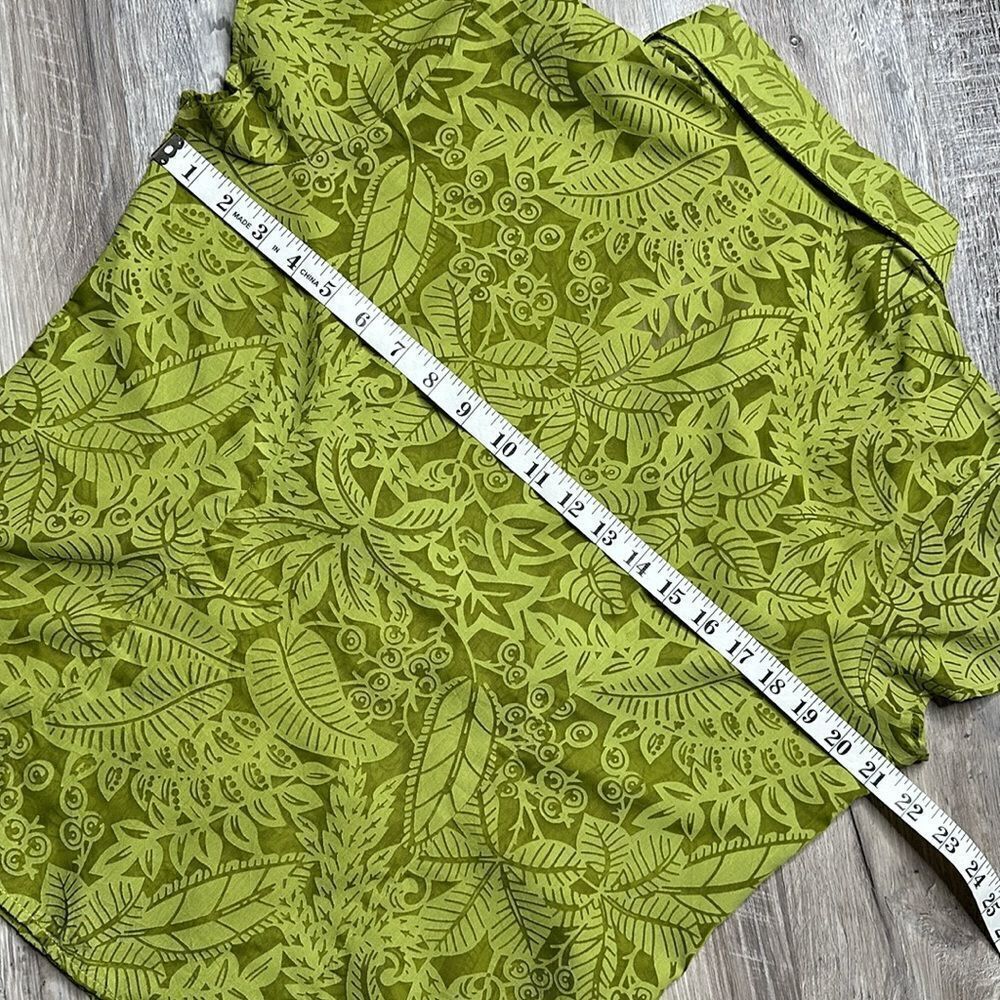 Dressbarn 2 Piece Green Top Set Blouse + Cami | Large | Leaf Print | WA-1578 - Picture 9 of 16